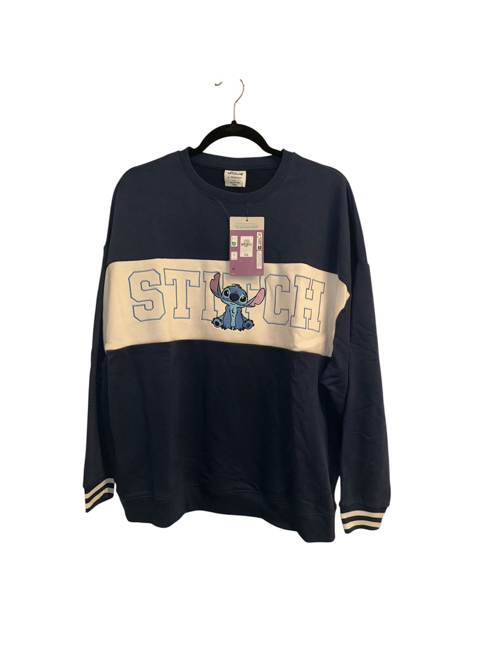 NWT Disney x Primark Stitch Navy Blue Crewneck Sweatshirt - Large